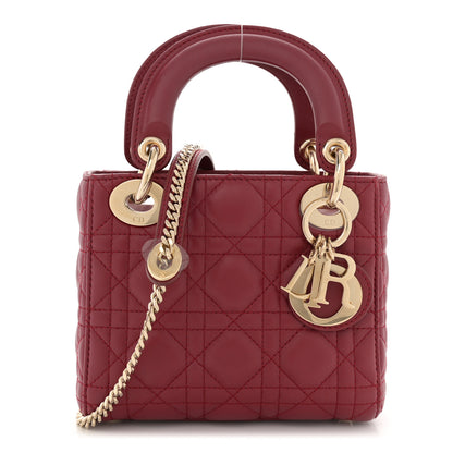 Christian Dior Lambskin Cannage Mini Lady Dior Burgundy 1 of 11