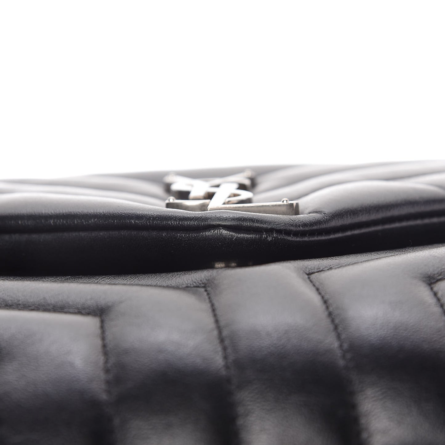 Calfskin Y Quilted Monogram Medium Loulou Chain Satchel Black