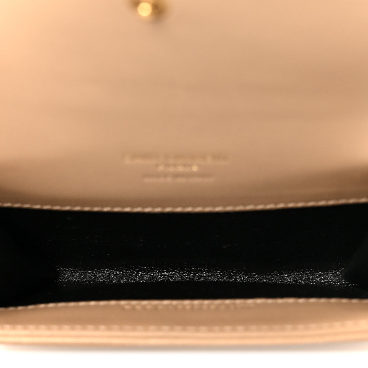 Saint Laurent Lambskin Carre Quilted Cassandre Compact Envelope Card Case Dark Toffee 5 of 9