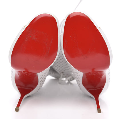 Christian Louboutin Perforated Nappa Suede Jennifer 120 Boots 37 White 5 of 8