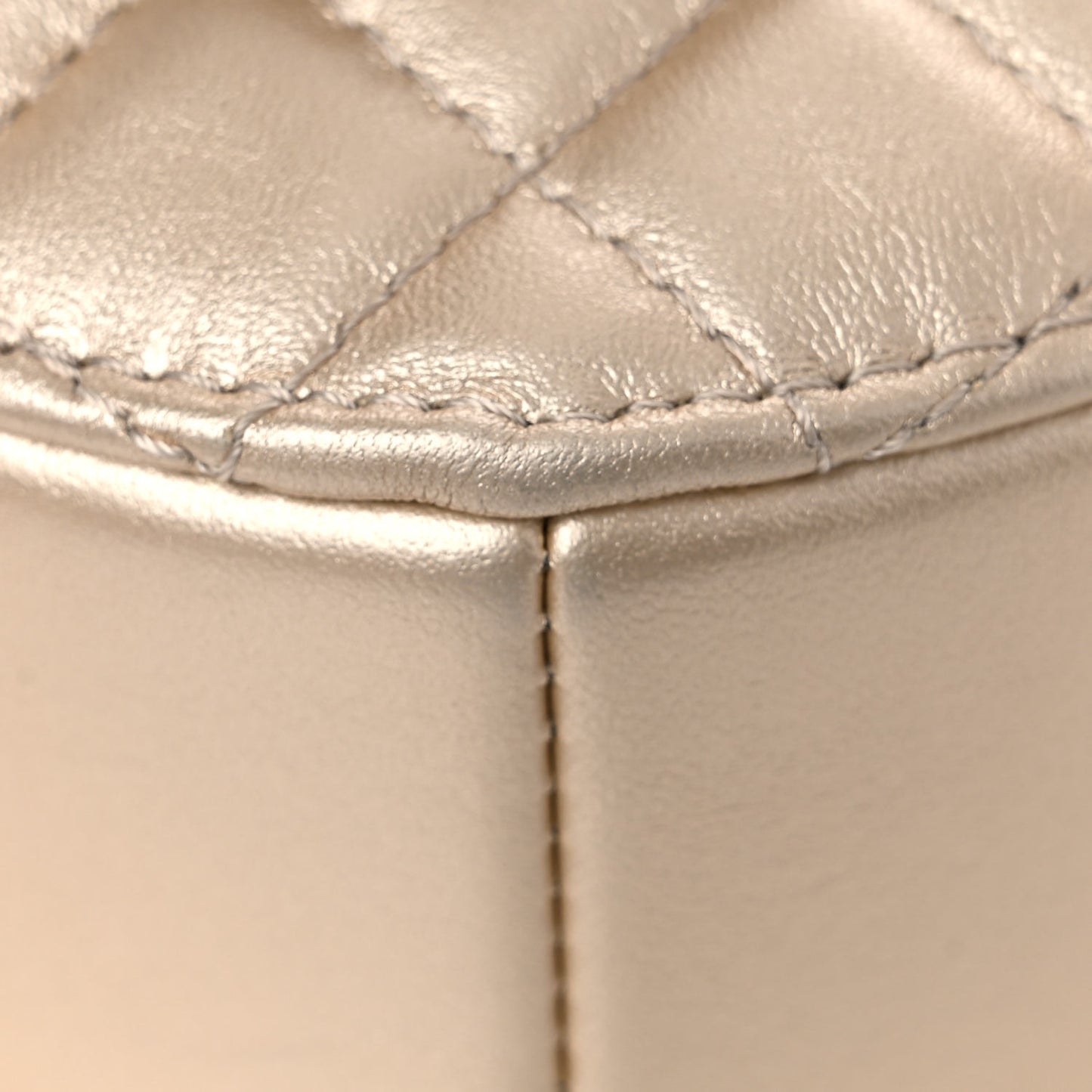 Metallic Lambskin Quilted CC In Love Heart Bag Gold