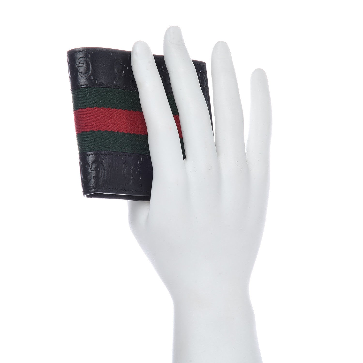 Gucci Guccissima Signature Web New Web Bi-Fold Wallet Black 2 of 7