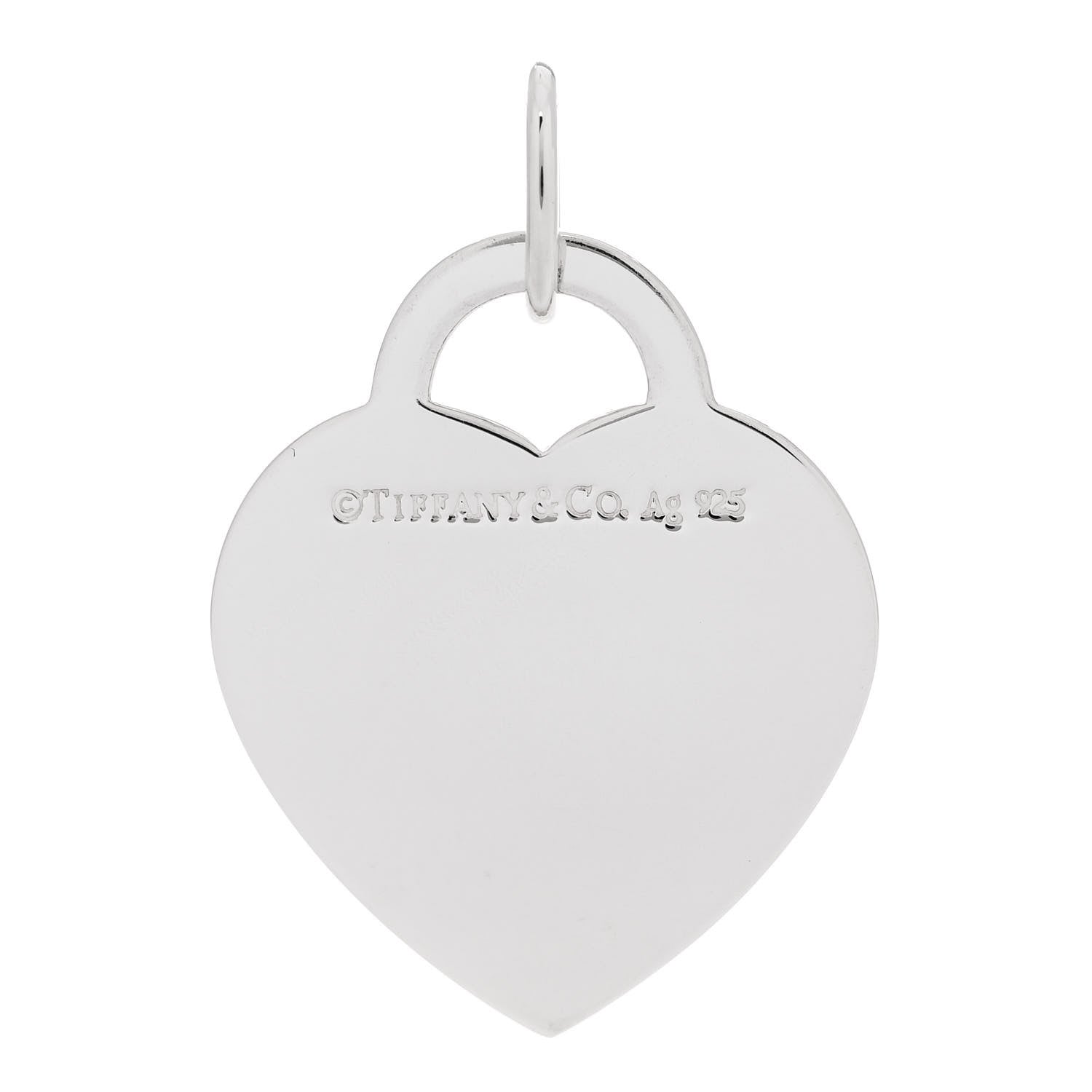 Tiffany Sterling Silver Enamel LOVE YOU Heart Pendant Red 3 of 4