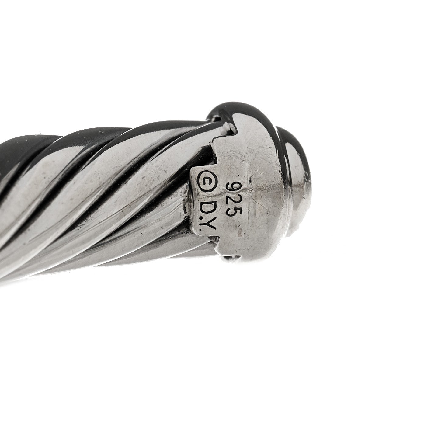 David Yurman Sterling Silver Black Diamond 7mm Cable Classics Station Bracelet 4 of 4
