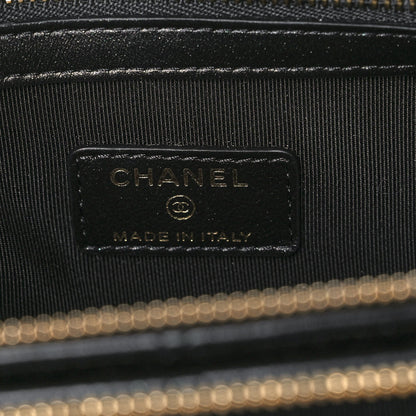 Chanel Shiny Lambskin Quilted Medium Double Case With Strap Black 5 of 10