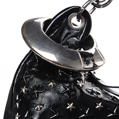 Jimmy Choo Metallic Calfskin Star Studded Sky Hobo Black 9 of 10