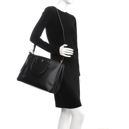 Prada Saffiano Large Galleria Double Zip Tote Black 2 of 8
