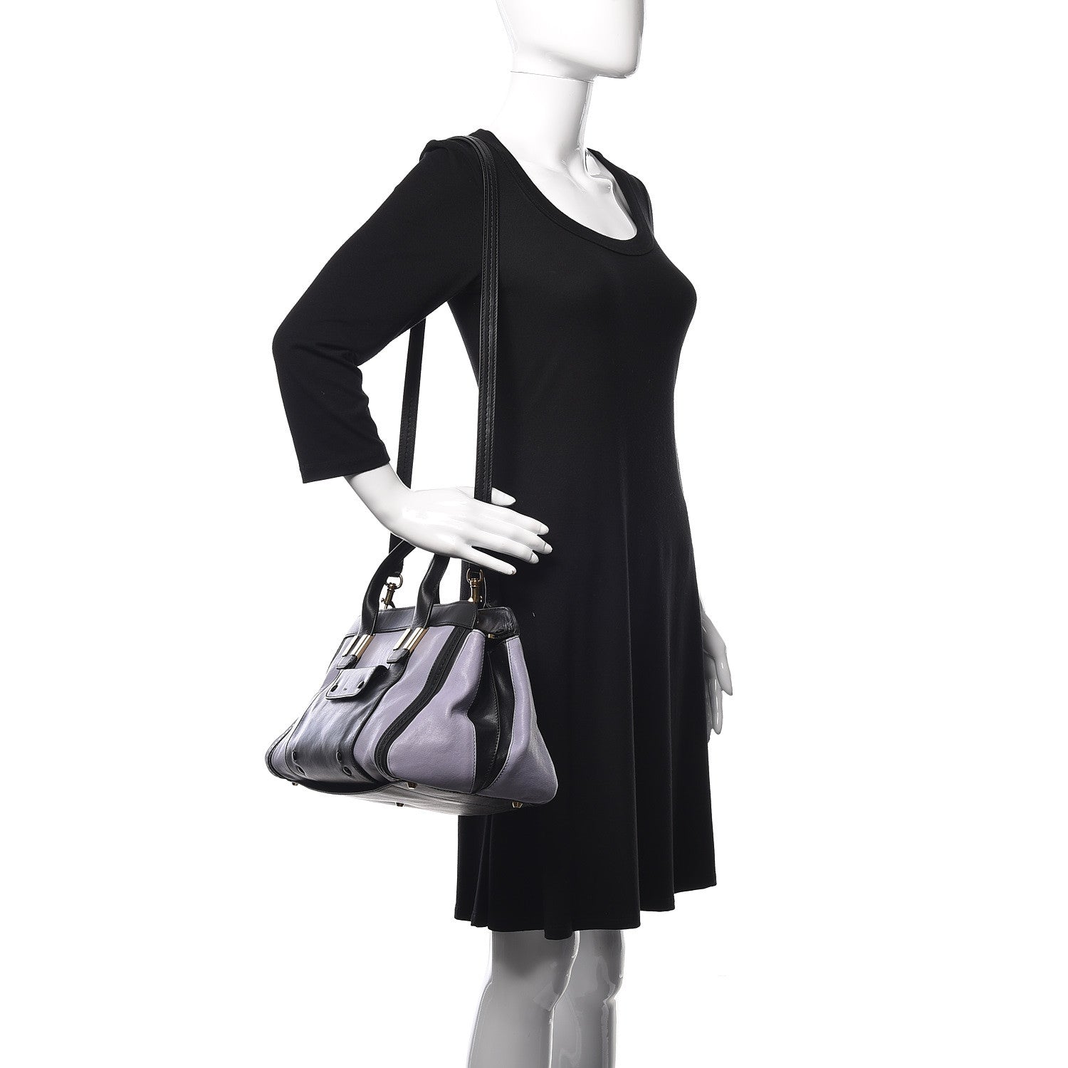 Chloe Calfskin Medium Alice Satchel Black Street Blue 2 of 9