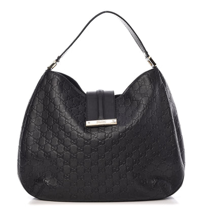 Gucci Guccissima Large New Ladies Web Hobo Black 1 of 8