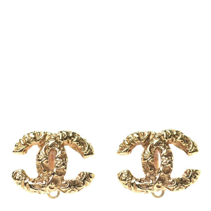 Chanel Textured CC Clip On Earrings Gold 1 of 5