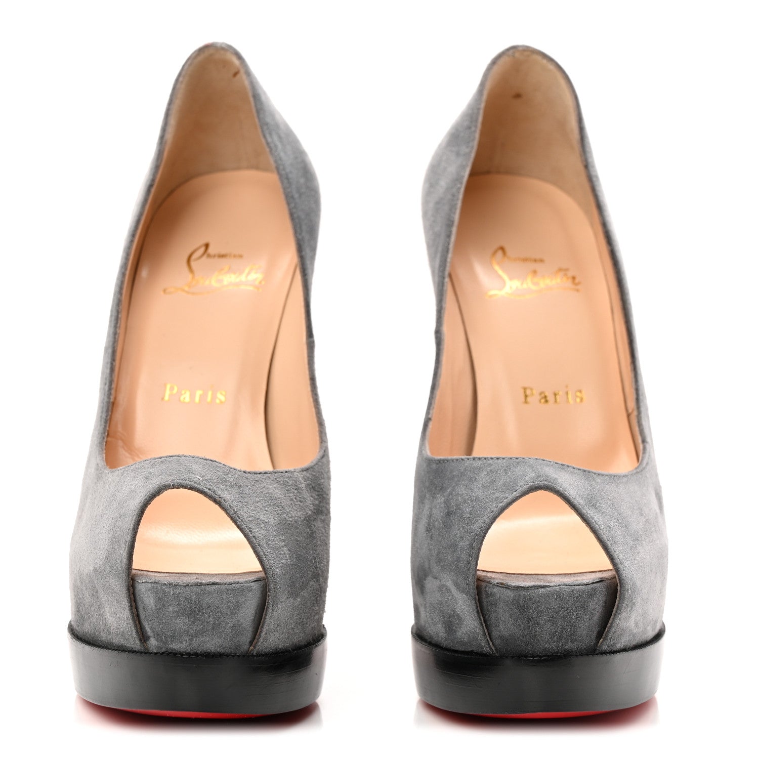 Christian Louboutin Suede Palais Royal Trepointe 140 Pumps 37.5 Grey 2 of 9