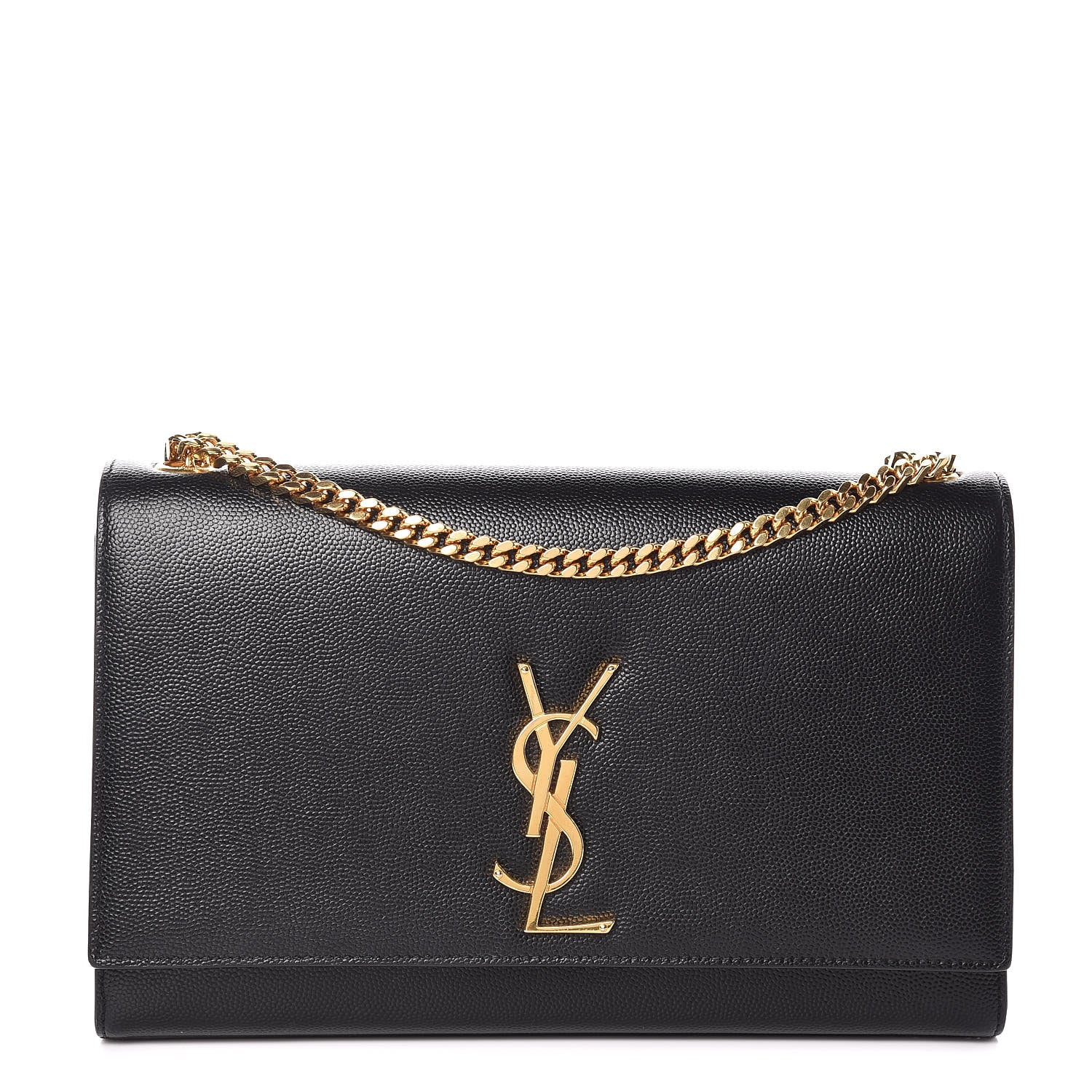 Saint Laurent Grain De Poudre Medium Classic Monogram Kate Satchel Black 1 of 15