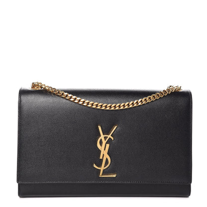 Saint Laurent Grain De Poudre Medium Classic Monogram Kate Satchel Black 1 of 15