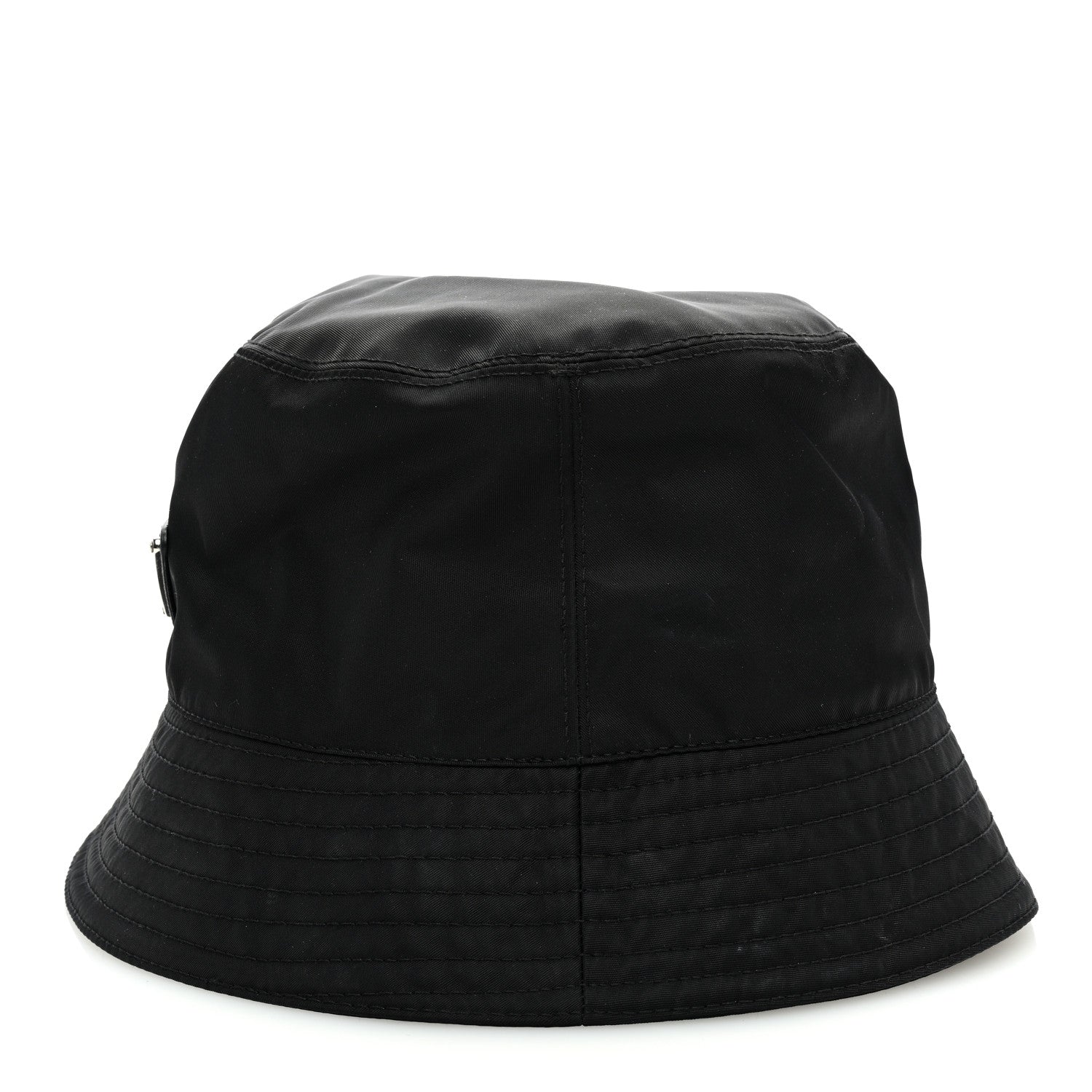 Prada Re-Nylon Metal Triangle Logo Womens Bucket Hat M Black 6 of 9