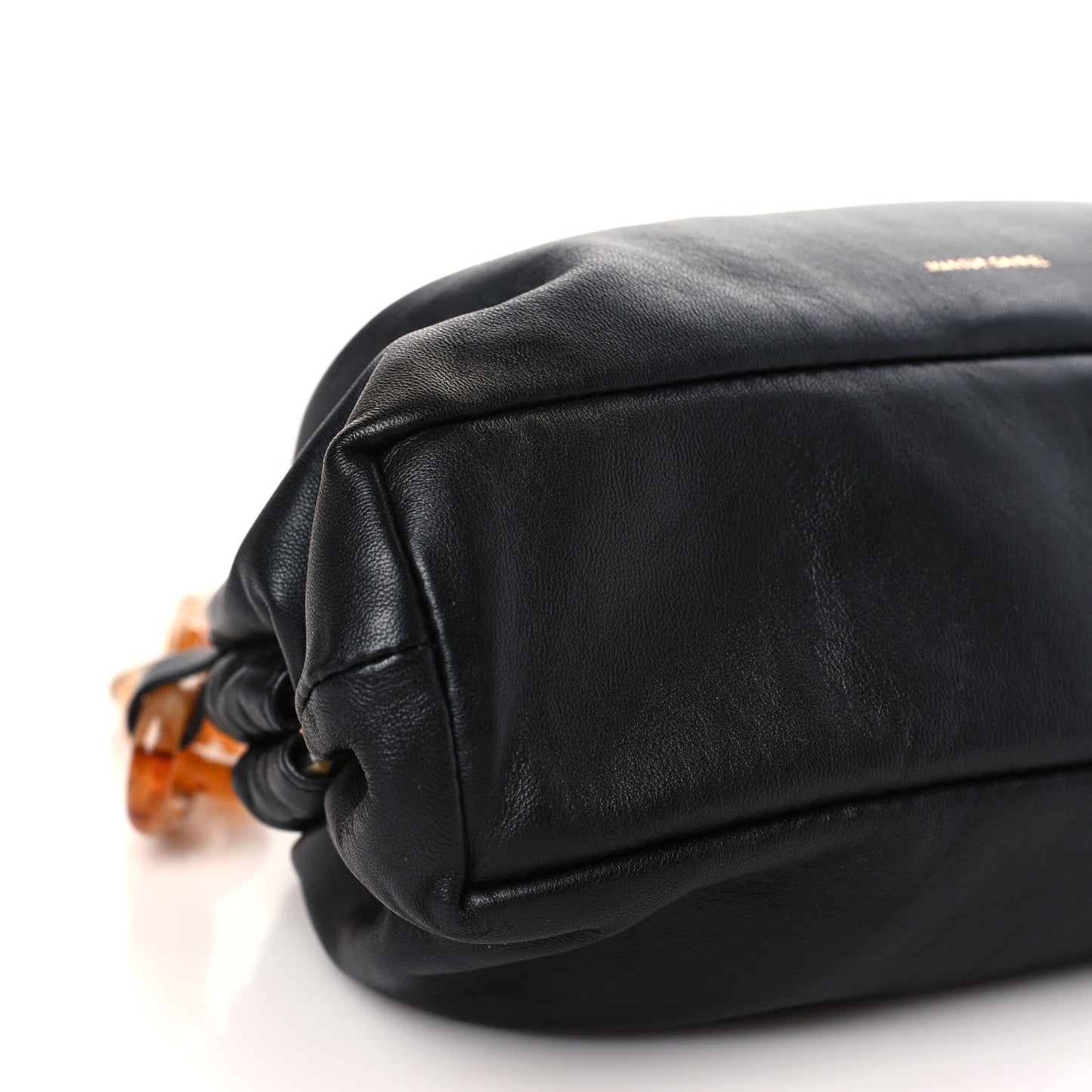 Lambskin Mini Twist Cloud Chain Clutch Black