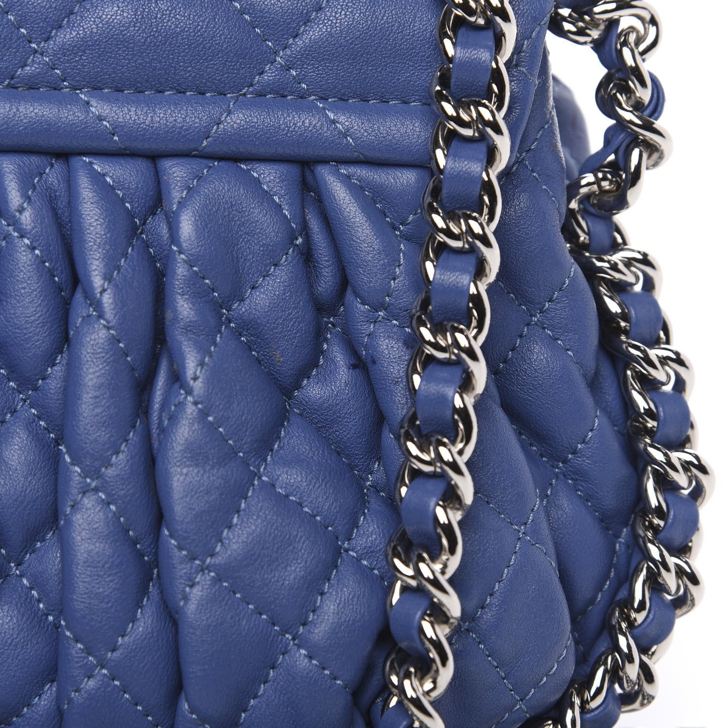 Chanel Washed Lambskin Quilted Mini Chain Around Flap Blue 13 of 15