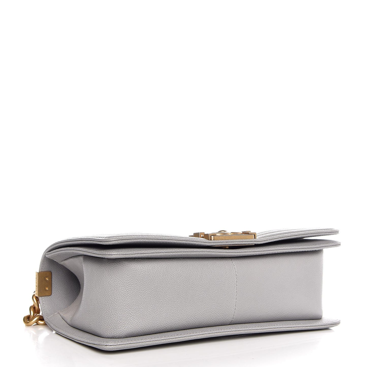 Caviar Quilted Medium Boy Flap Grey