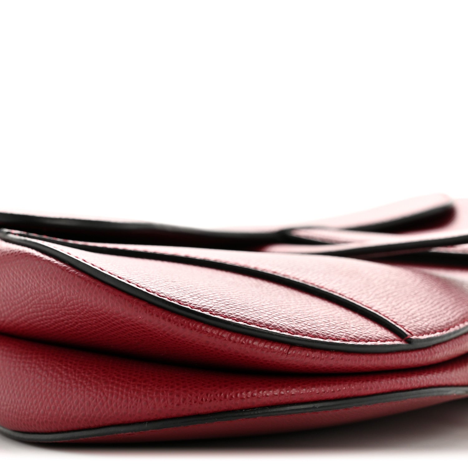 Christian Dior Grained Calfskin Saddle Bag Red 9 of 14