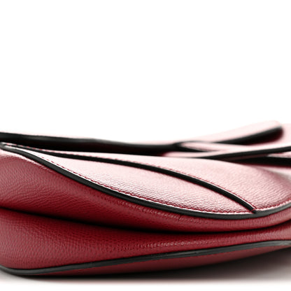 Christian Dior Grained Calfskin Saddle Bag Red 9 of 14
