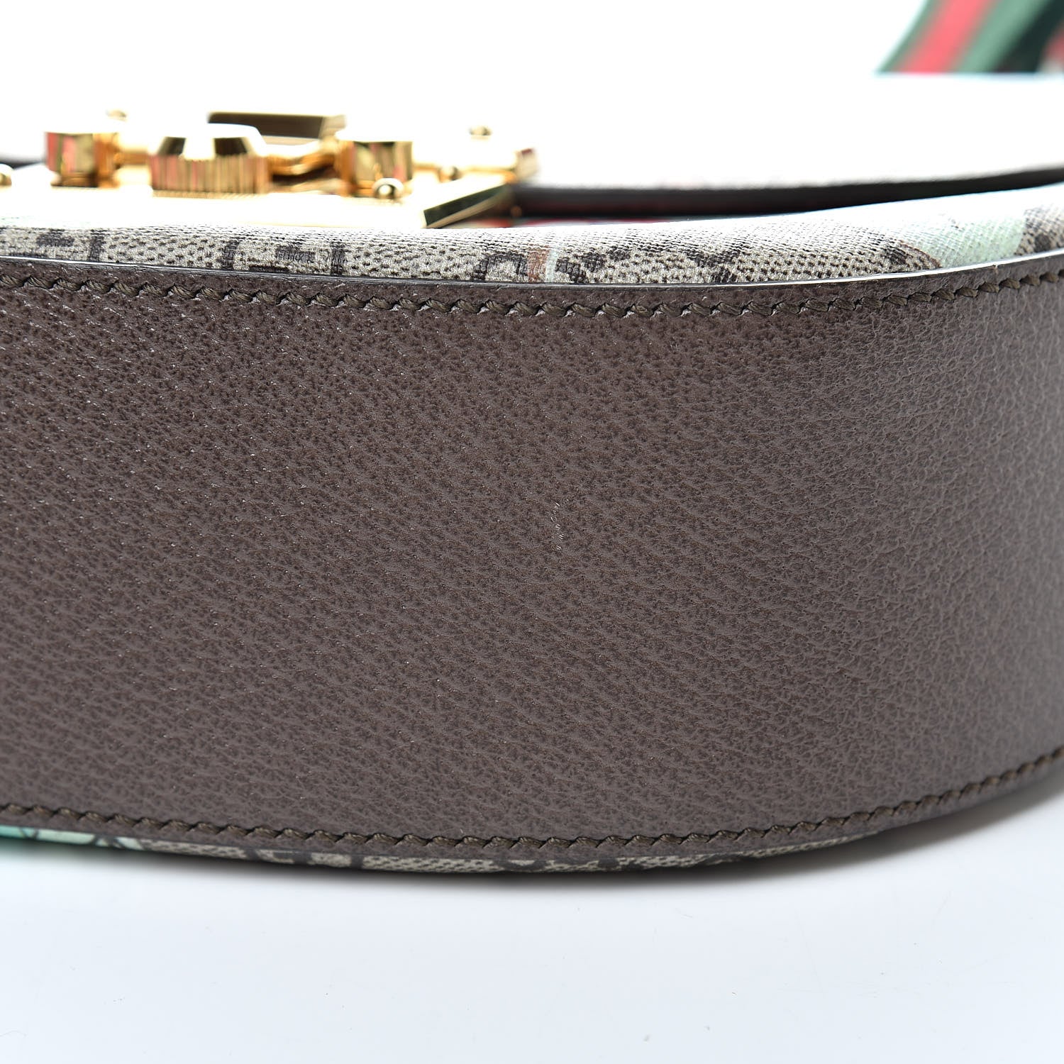 Gucci GG Supreme Monogram Tian Web Medium Padlock Messenger Shoulder Bag Beige Multicolor New Acero 11 of 12