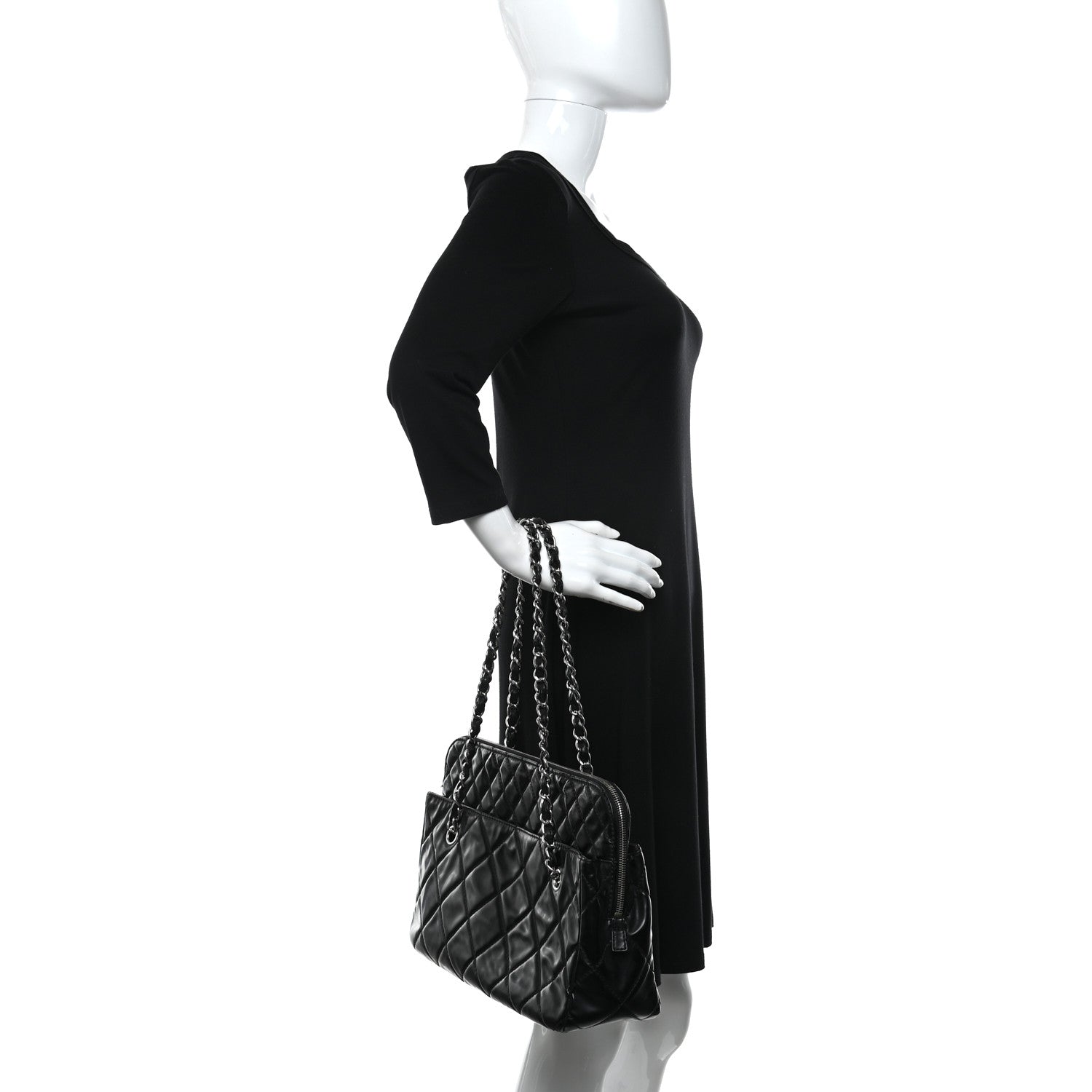 Chanel Vinyl Quilted In The Business Tote Black 2 of 14
