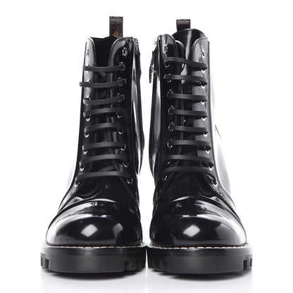 Louis Vuitton Patent Calfskin Spaceship Star Trail Ankle Boots 40 Black 2 of 6