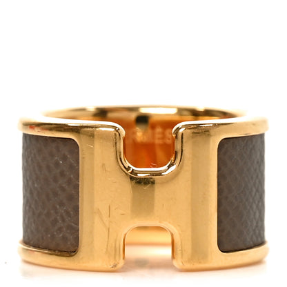 Hermes Madame Calfskin Large Olympe Ring 55 7.25 Etoupe 1 of 5