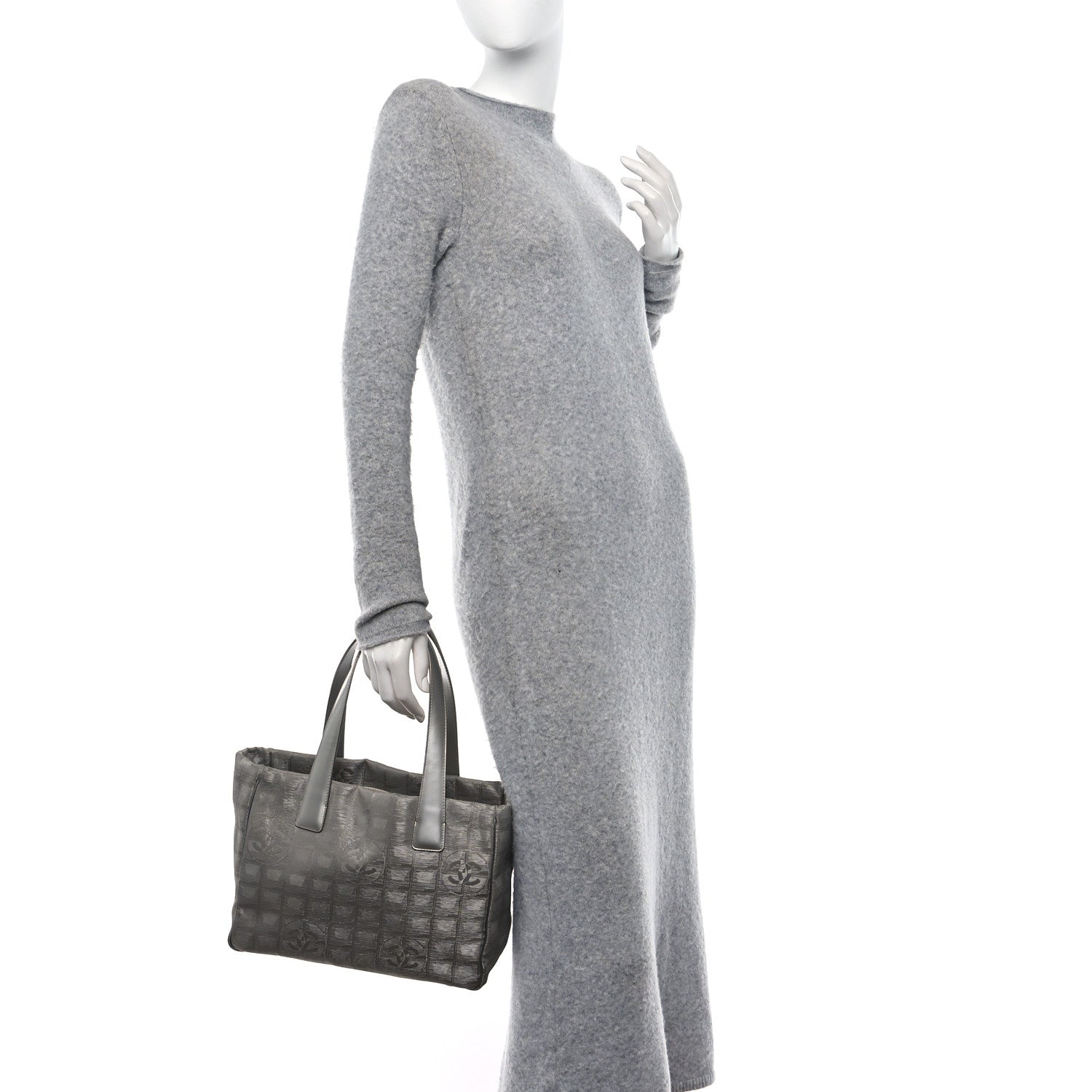 Chanel Metallic Nylon Small Travel Tote Silver 2 of 12