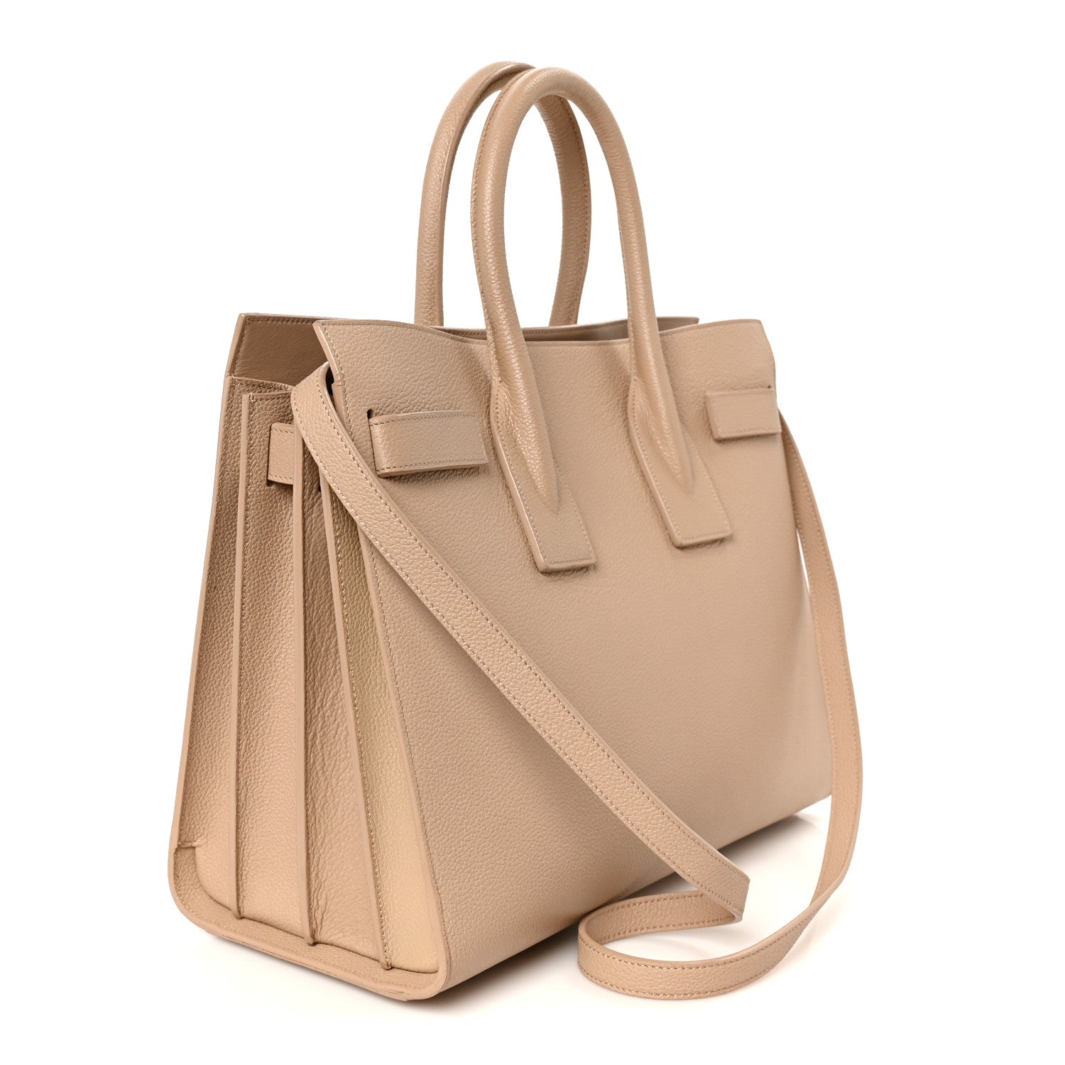 Saint Laurent Grain De Poudre Small Sac De Jour Dark Beige 3 of 9