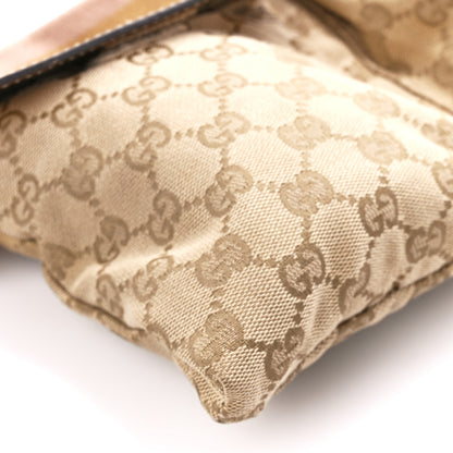 Gucci GG Monogram Web Double Pocket Belt Bag Gold Pink 13 of 17