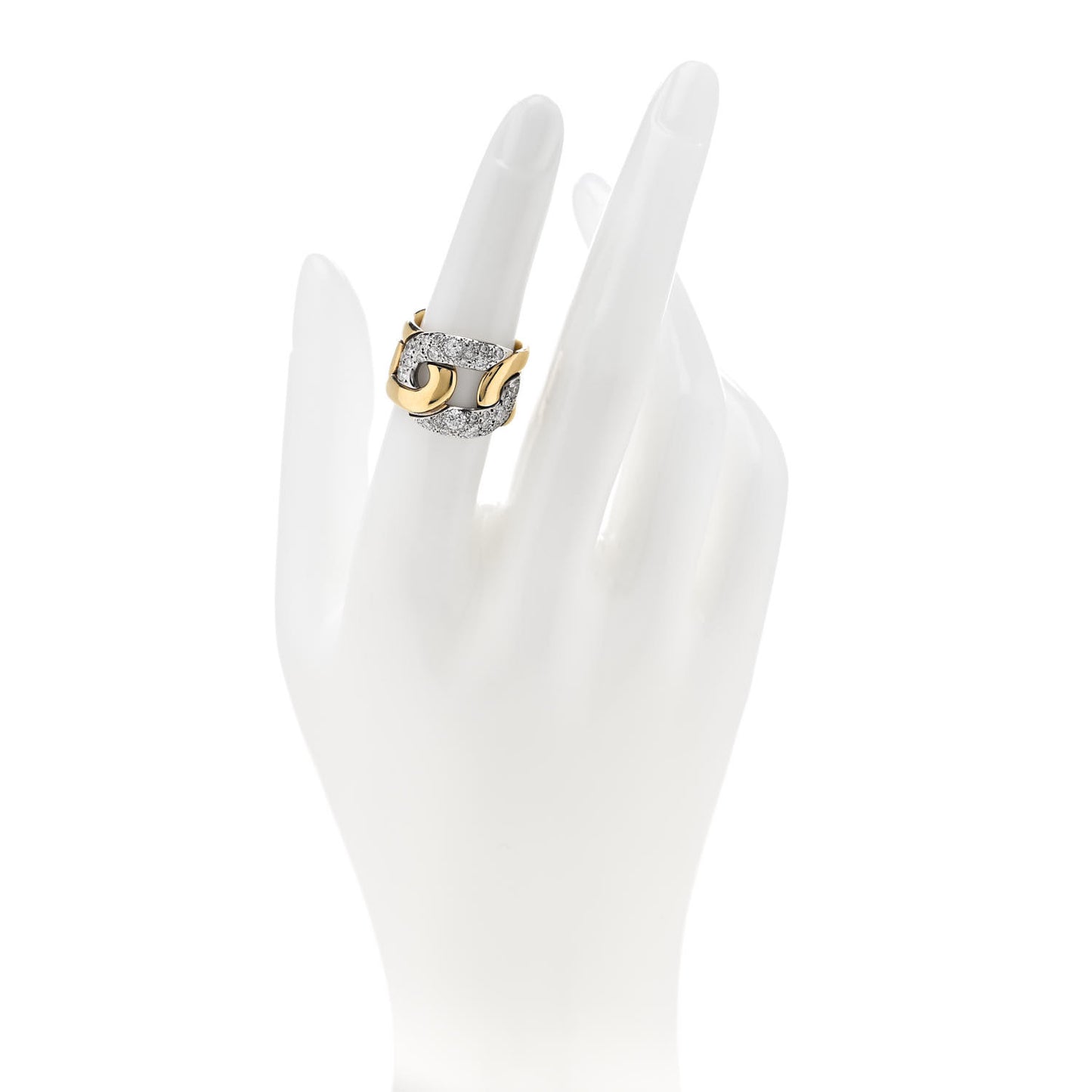 18K Yellow Gold Diamond Tango Ring 51 5.75