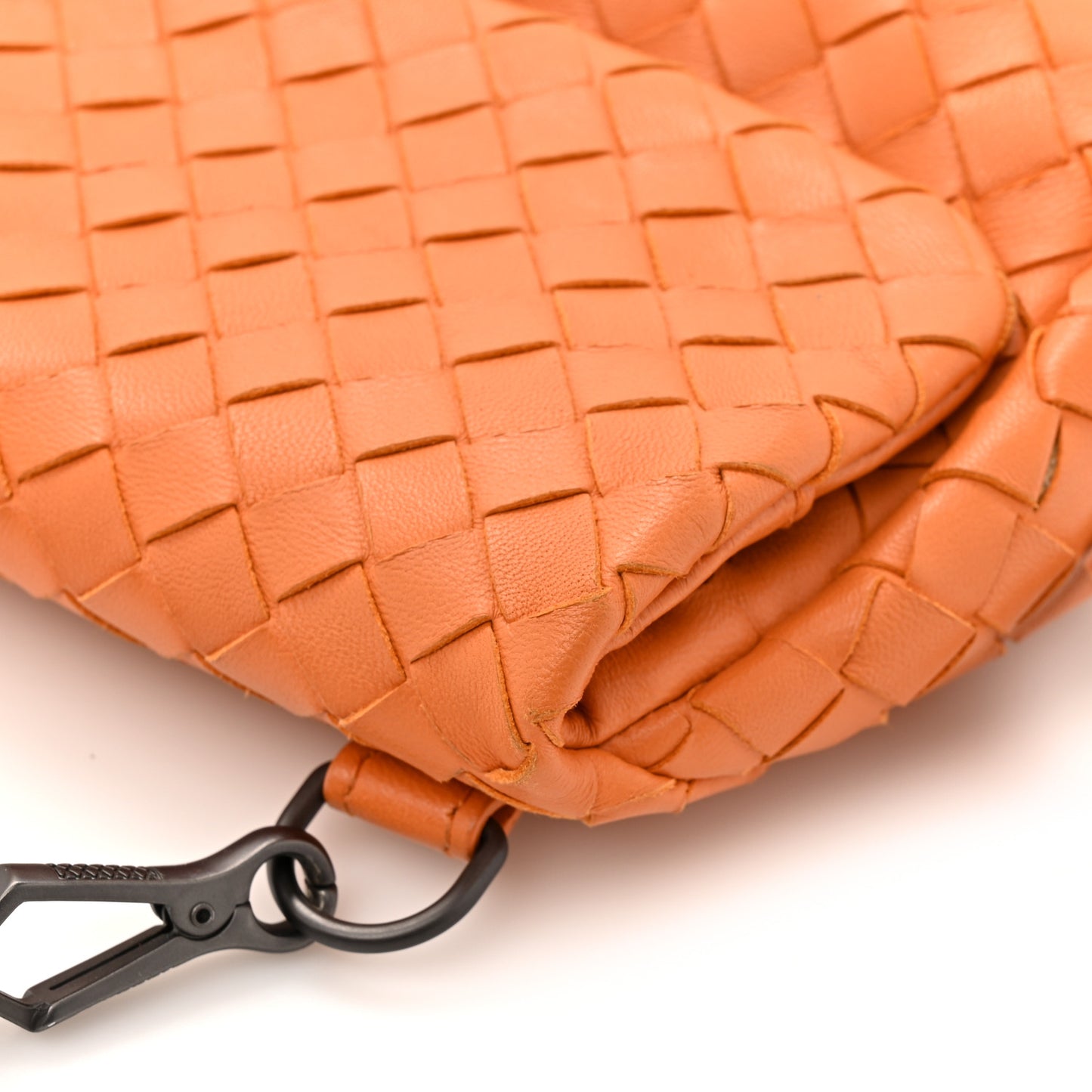 Nappa Intrecciato Small Chain Crossbody Tangerine