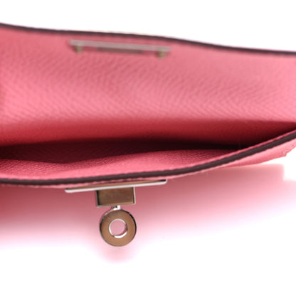 Hermes Swift Epsom Pocket Kelly Shoulder Strap Rose Azalee Rose Confetti 3 of 7