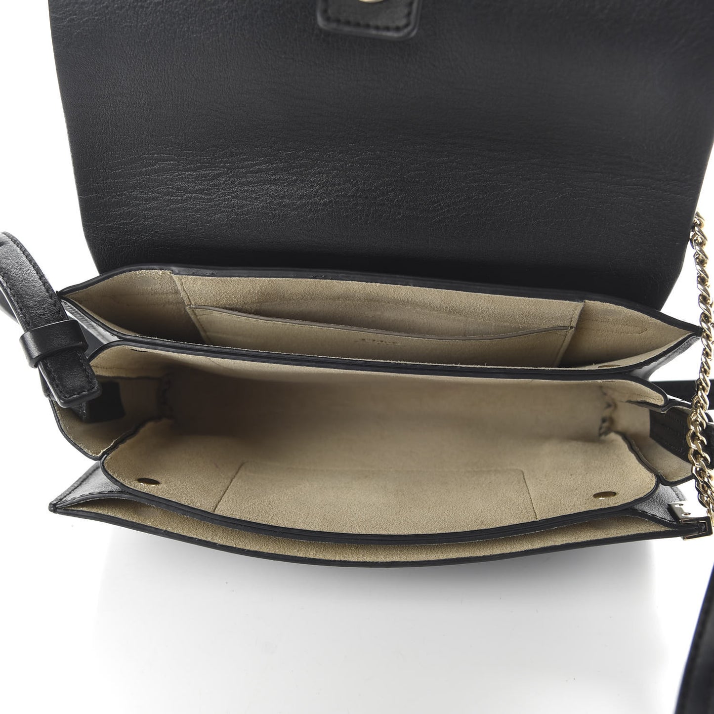 Suede Calfskin Small Faye Shoulder Bag Black