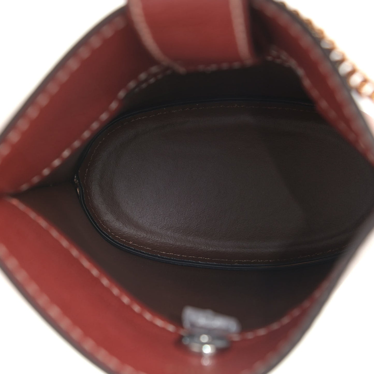 Shiny Calfskin Goatskin Mini Aby Bi-Color Bucket Fallow Pink