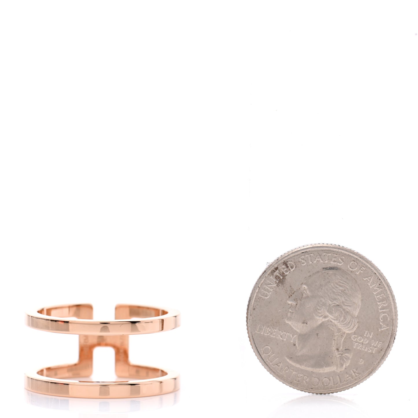 Permabrass H en Rond Scarf Ring Rose Gold