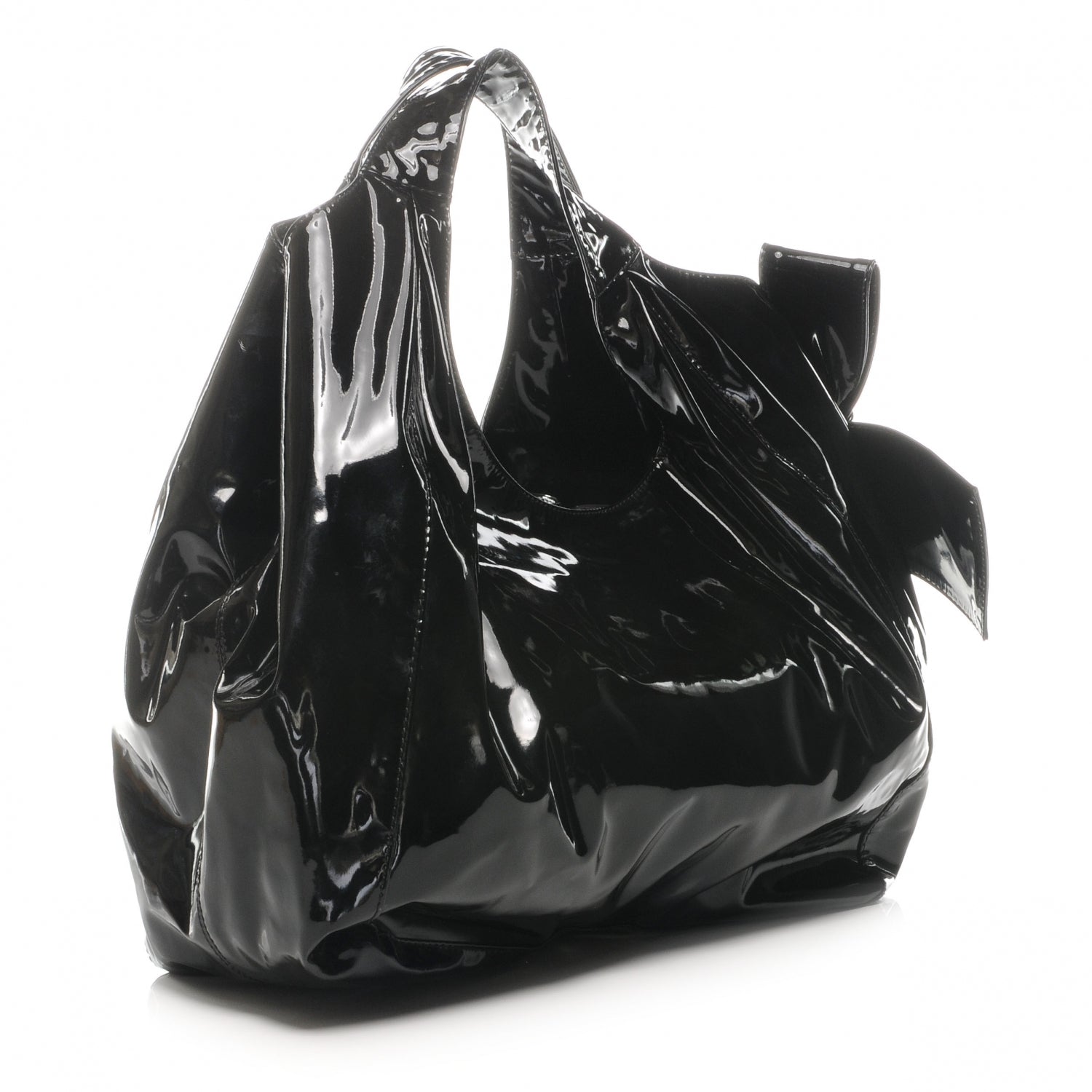 Valentino Garavani Patent Lacca Large Nuage Bow Hobo Black 4 of 8