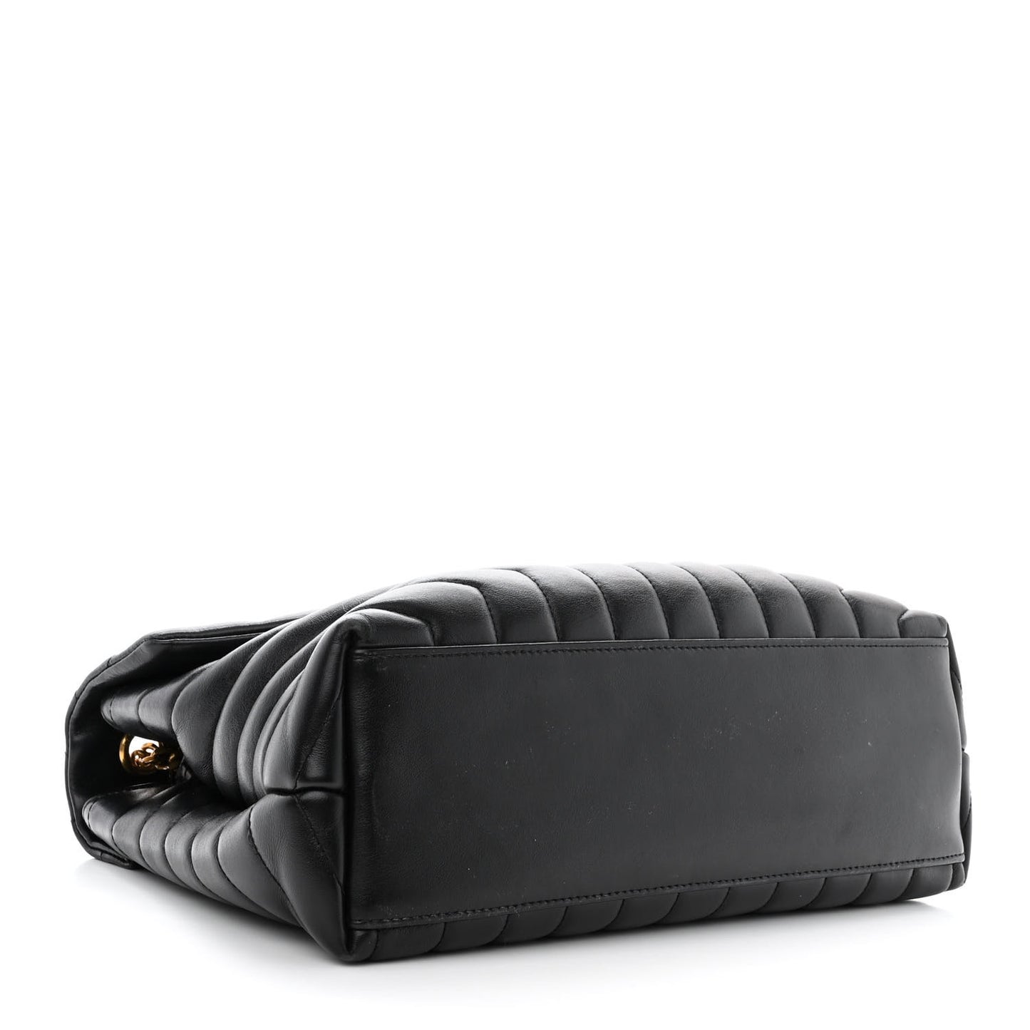 Calfskin Y Quilted Monogram Medium Loulou Chain Satchel Black