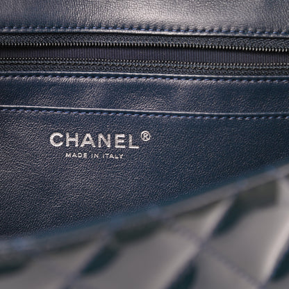 Chanel Patent Quilted Jumbo Single Flap Navy 7 of 13