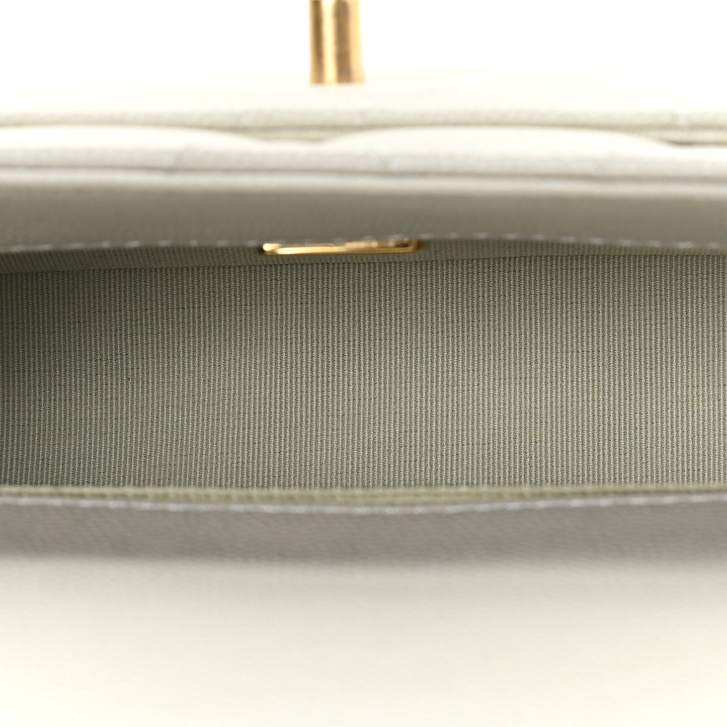 Calfskin Caviar Quilted Square Chain Flap Grey