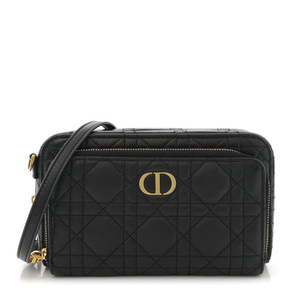 Christian Dior Supple Calfskin Caro Double Pouch Black 1 of 10