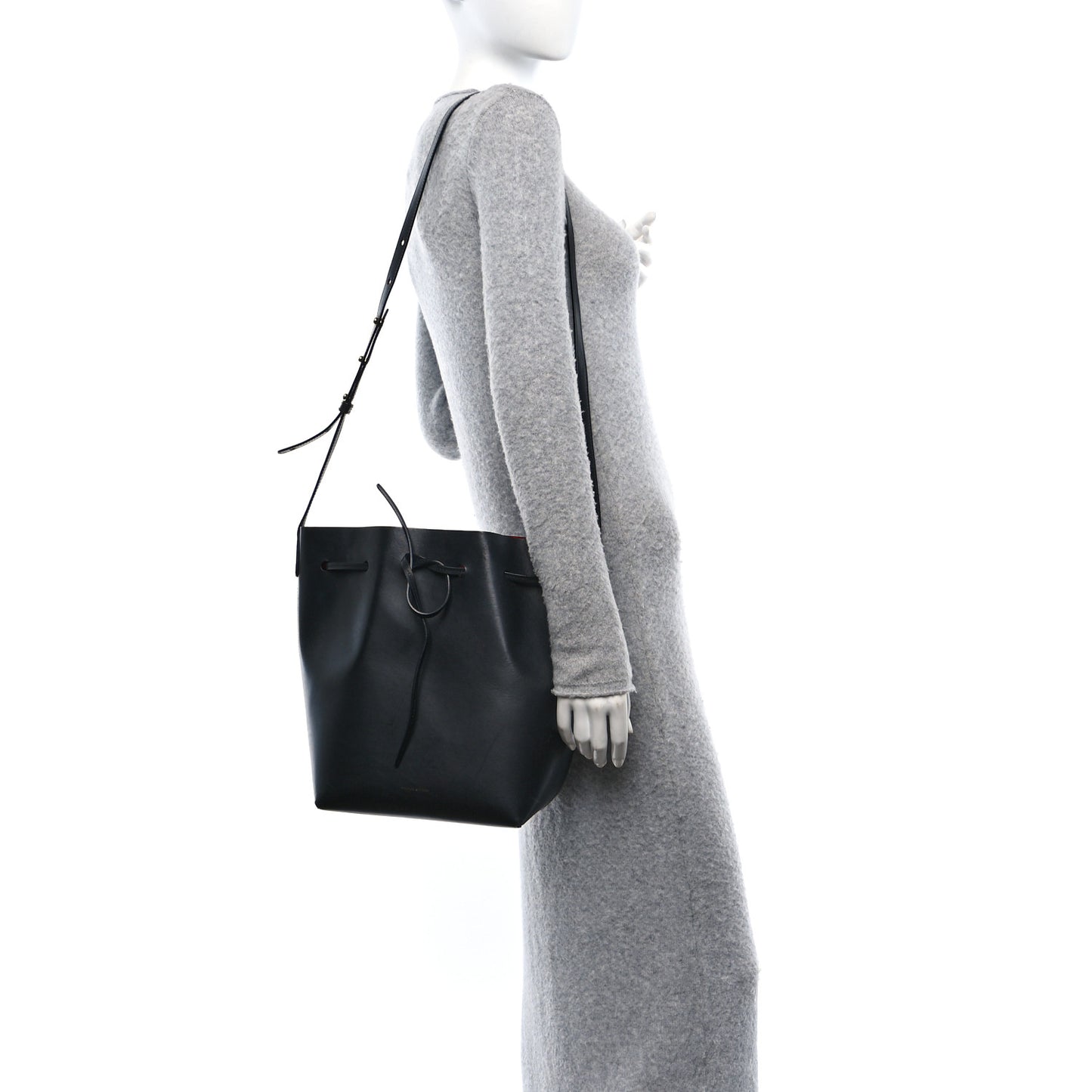 Calfskin Bucket Bag Black Flamma