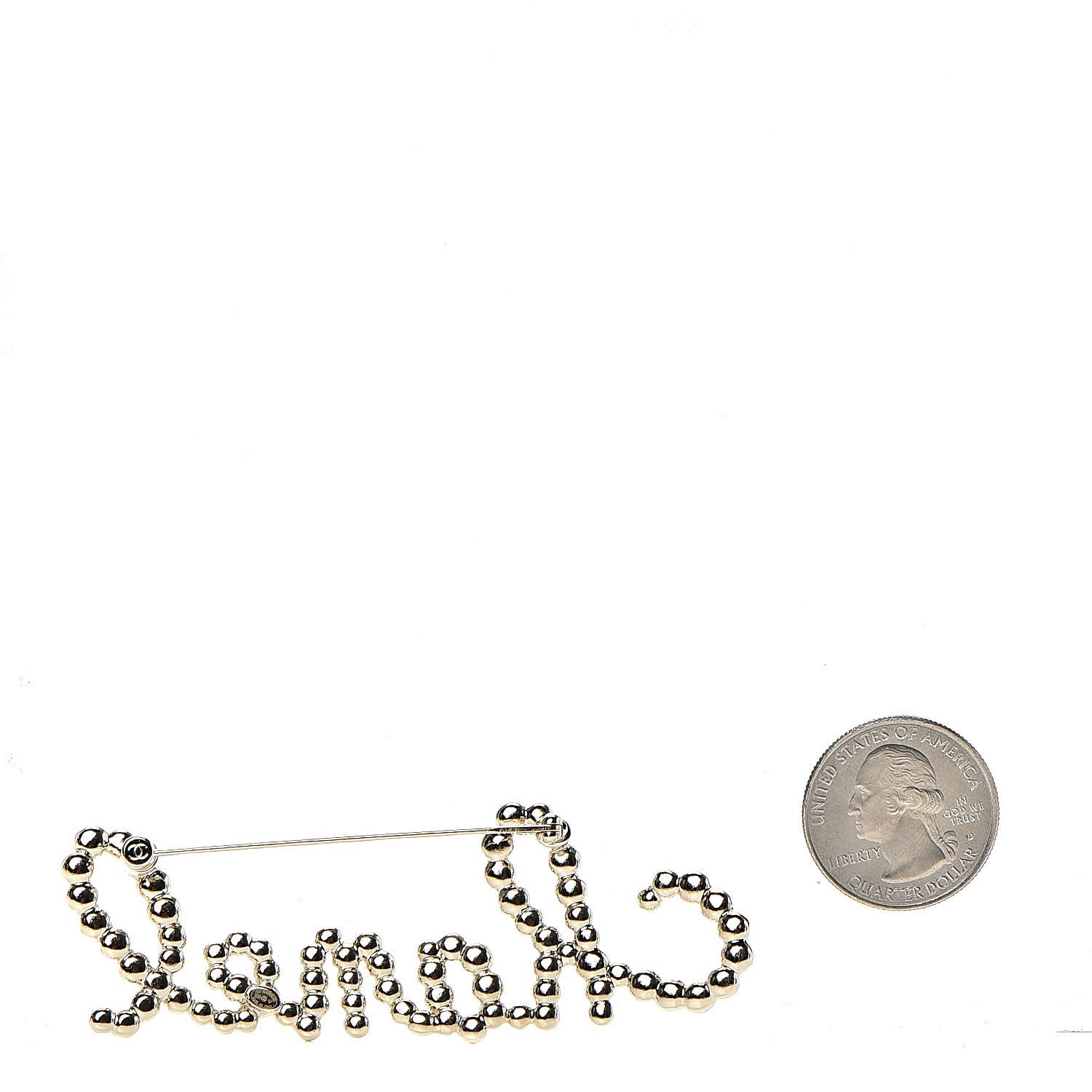 Chanel Metal Glass Swirling Pearls Brooch Pin Gold 2 of 4