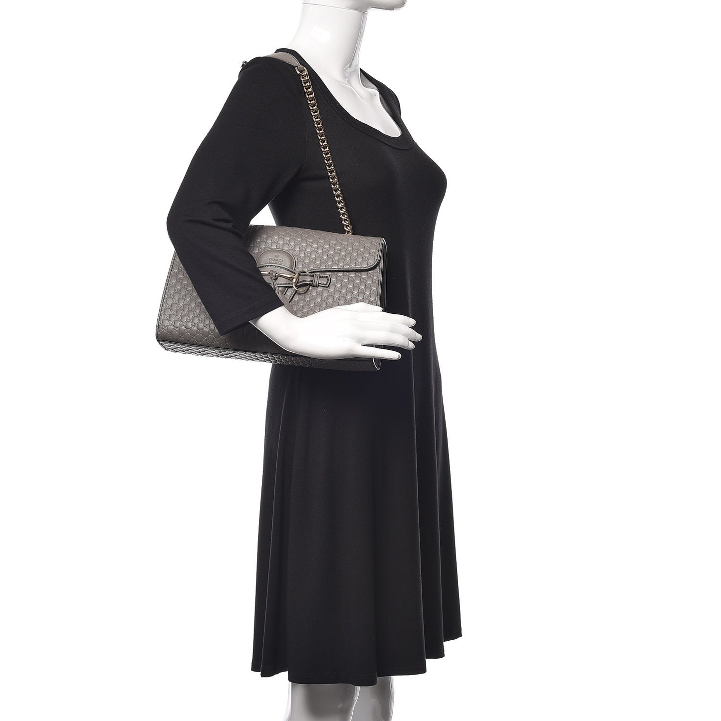 Soft Microguccissima Medium Emily Chain Shoulder Bag Loess