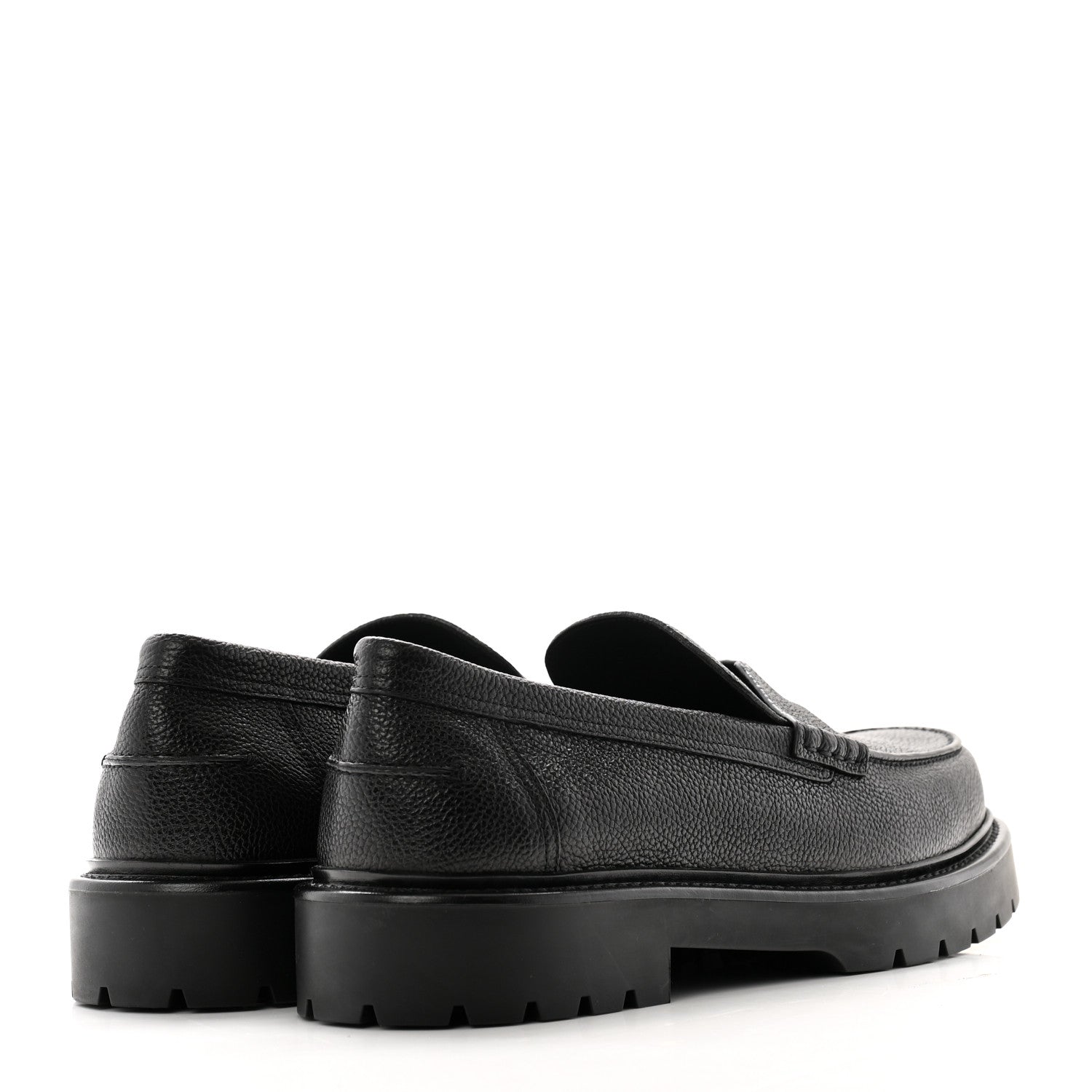 Hermes Buffalo Mens Klement Loafers 44.5 Black 4 of 8