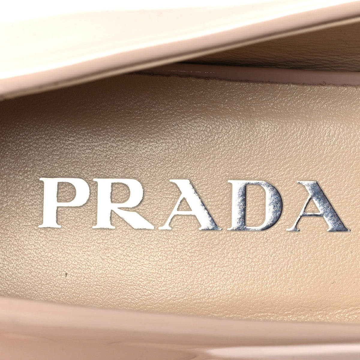 Prada Patent Triangle Ballerina Flats 37.5 Cipria 9 of 11