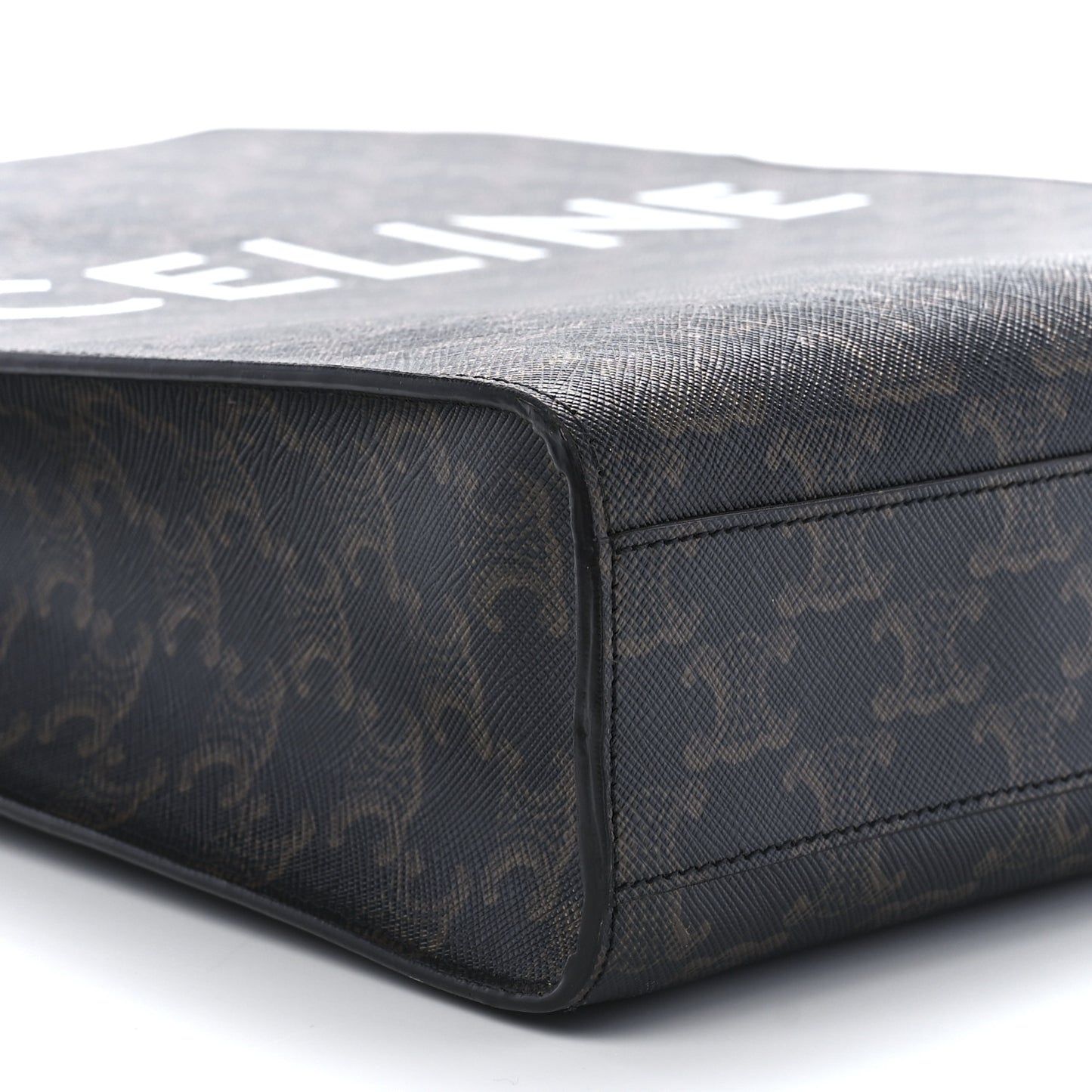 Triomphe Canvas Calfskin Small Vertical Cabas Tan