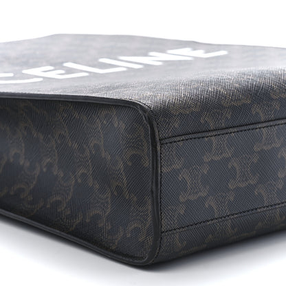 Celine Triomphe Canvas Calfskin Small Vertical Cabas Tan 10 of 11