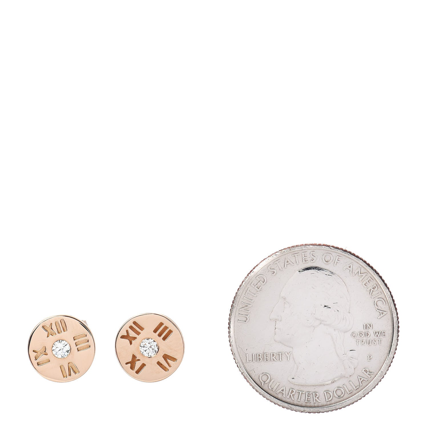 Tiffany 18K Rose Gold Diamond Mini Atlas Earrings 2 of 4