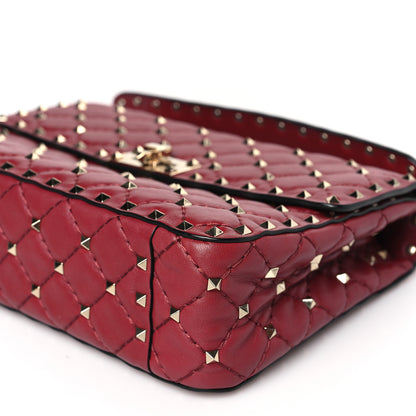 Valentino Garavani Nappa Medium Rockstud Spike Shoulder Bag Rubino 8 of 8